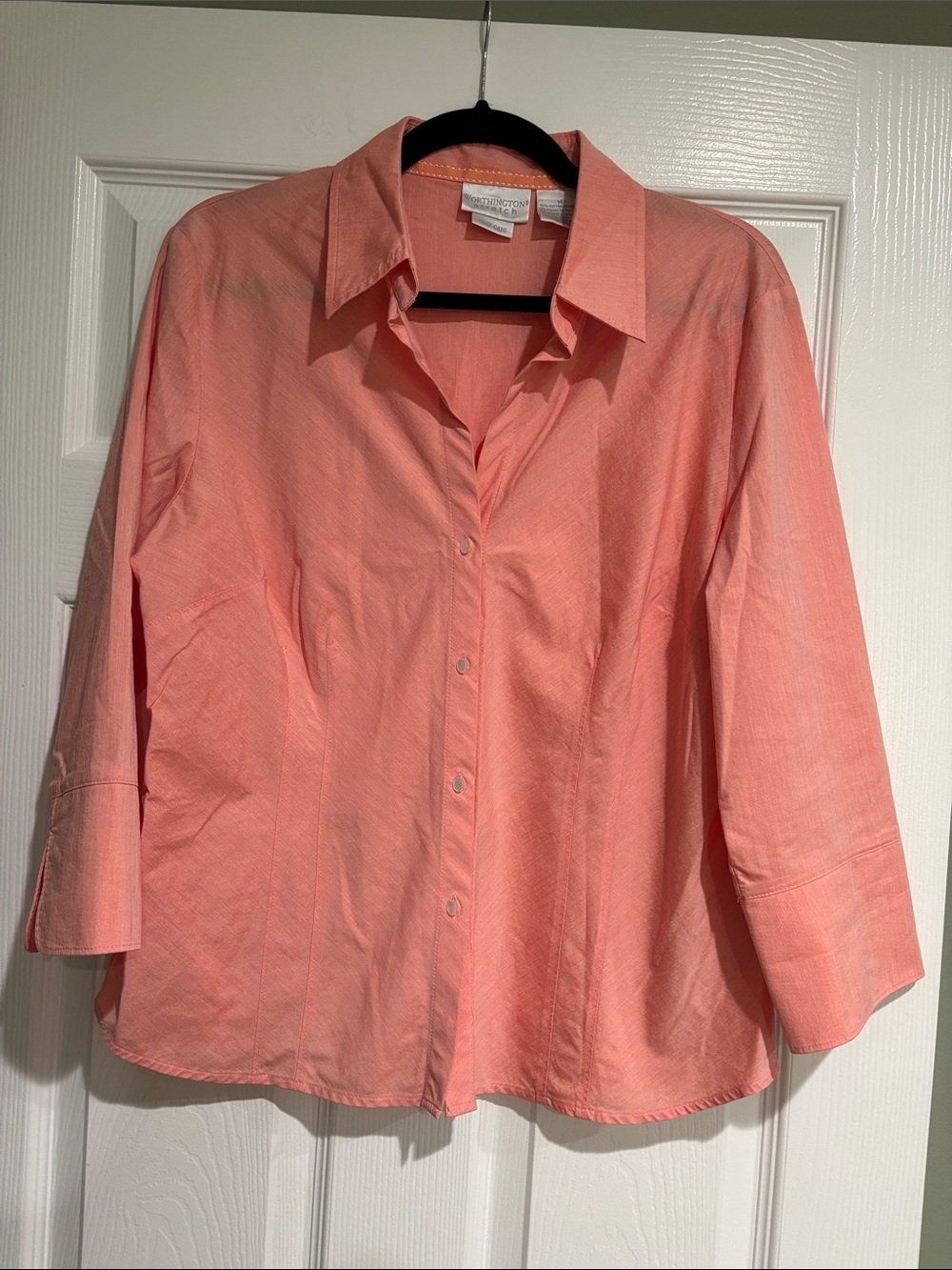 Worthington Coral Button-Up Blouse